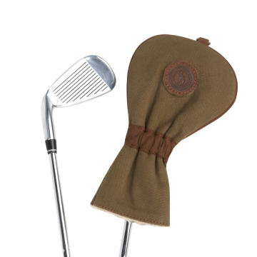 Tourbon canvas leather golf putter headcover golf club head cover